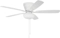 Craftmade 52' Wheeler Indoor Flush Mount 5 Blade White Finish Ceiling Fan with Single Bowl Light