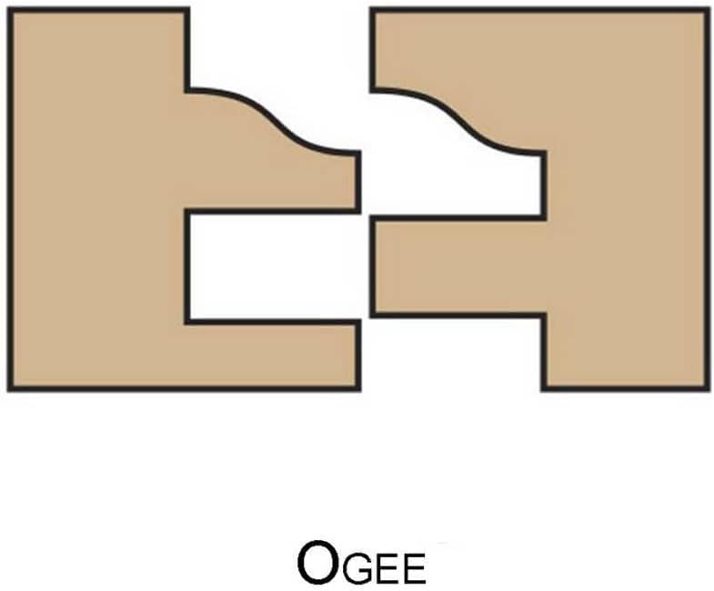 1007 MLCS Ogee Stacked Rail and Stile Shaper Cutter Set, 3/4' Bore
