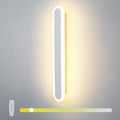 Dimmable LED Wall Light with Remote Control - Modern Aluminum Long Oval Sconce 3000K-6500K for Bedroom, Corridor, Reading - Stylish Indoor Lighting Fixture