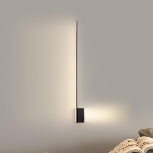 LED Wall Lamps with Remote Control & Dimming, Long Strip Aluminium Spotlight for Bedroom, Stairs, Living Room - 80cm White, Modern Indoor Lighting Solution