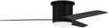 Craftmade 52' Cole CLE52FB3 Hugger Indoor/Outdoor Damp Ceiling Fan in Flat Black Finish, Flat Black/Greywood Blades, Integrated LED Light Kit, Optional Lens Cover, Remote and Wall Control Included