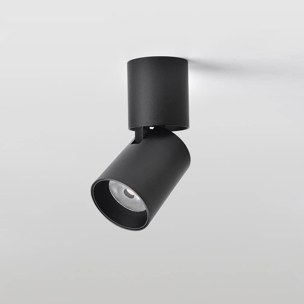 Adjustable Led Ceiling Spotlight Indoor Ceiling Spot Light 90°+360° Rotation Ceiling Lamp, 9W Directional Spotlights Accent Lamps, Aluminum Ceiling/Wall Swivel Lights/SVA（Svart3500K）