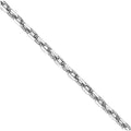 10K White Gold .8 mm Diamond-cut Cable with Lobster Clasp Chain Necklace 16' to 24'