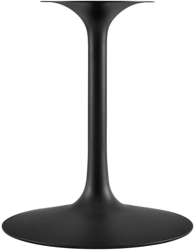 Modway Lippa 54' Oval-Shaped Mid-Century Modern Dining Table with Artificial Marble Top and Black Base