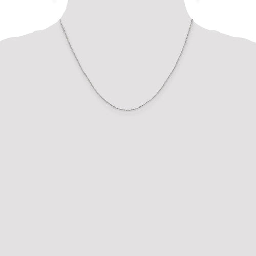 10K White Gold .8 mm Diamond-cut Cable with Lobster Clasp Chain Necklace 16' to 24'