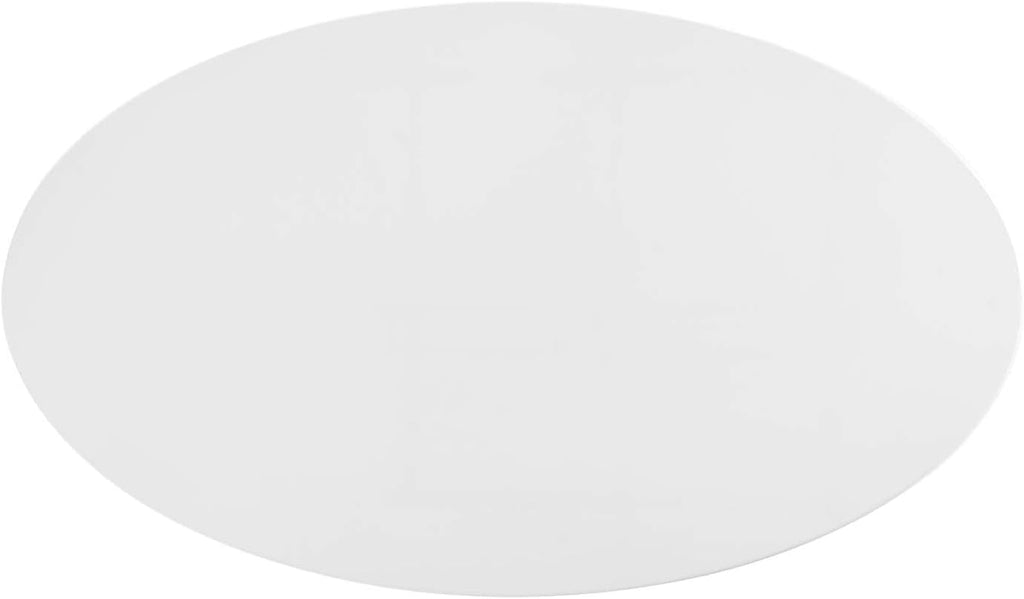 Modway Lippa 48' Mid-Century Modern Dining Table with Oval Top and Pedestal Base in White