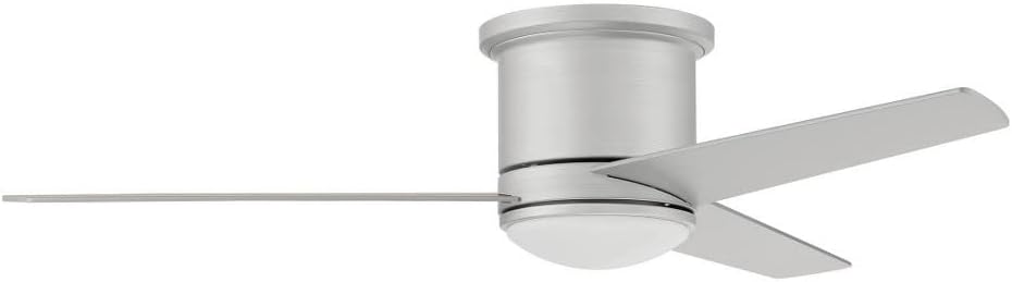 Craftmade 52' Cole CLE52FB3 Hugger Indoor/Outdoor Damp Ceiling Fan in Flat Black Finish, Flat Black/Greywood Blades, Integrated LED Light Kit, Optional Lens Cover, Remote and Wall Control Included