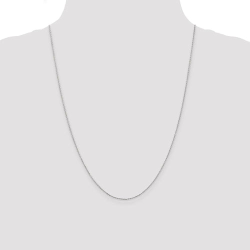 10K White Gold .8 mm Diamond-cut Cable with Lobster Clasp Chain Necklace 16' to 24'