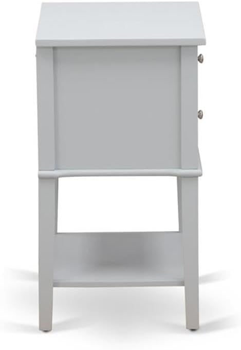 East West Furniture VL-14-ET Valencia Side Table - Rectangle Nightstand with 2 Drawers for Bedroom, 16x22 Inch Inch, Urban Gray