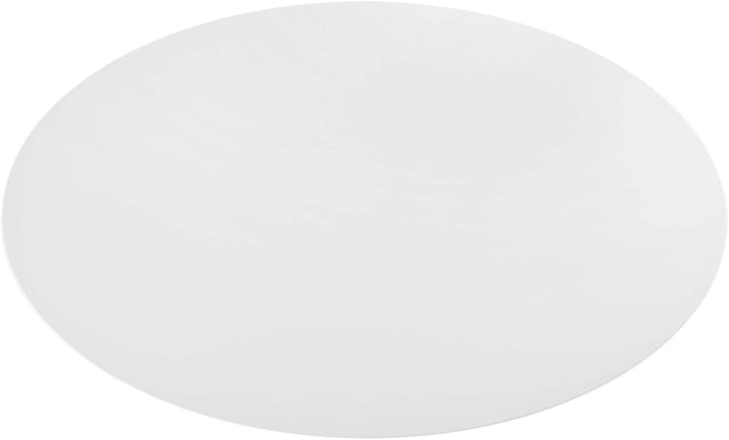 Modway Lippa 78' Oval-Shaped Mid-Century Modern Dining Table with White Wood Top and Black Base