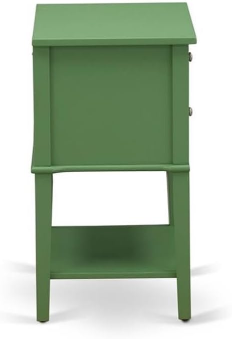 East West Furniture VL-12-ET Valencia Night Stand - Rectangle End Table with 2 Drawers for Bedroom, 16x22 Inch Inch, Clover Green