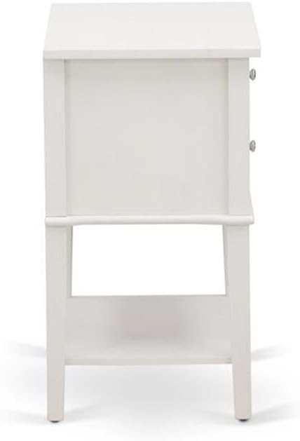 East West Furniture VL-0C-ET Valencia Modern End Table - Rectangle Night Stand with 2 Drawers for Bedroom, 16x22 Inch Inch, Wirebrushed Buttercream