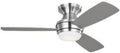 Monte Carlo 3IKR44BSD Ikon 44' Dry Locations Flush Mount/Hugger Ceiling Fan with LED Light Kit and Hand Remote, 3 Silver/American Walnut Reversible Blades, Brushed Steel