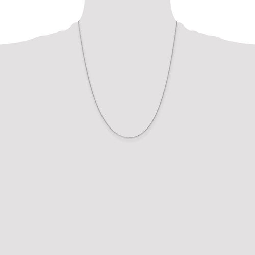 10K White Gold .8 mm Diamond-cut Cable with Lobster Clasp Chain Necklace 16' to 24'