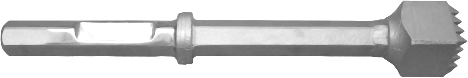 Champion Chisel 1-1/8 by 6-Inch Hex Shank w/notch, Steel Bushing Tool, 16 Steel Teeth - Designed for 1-1/8' Hex Notch Demolition Jack Hammers - Great for Removing Uneven Concrete