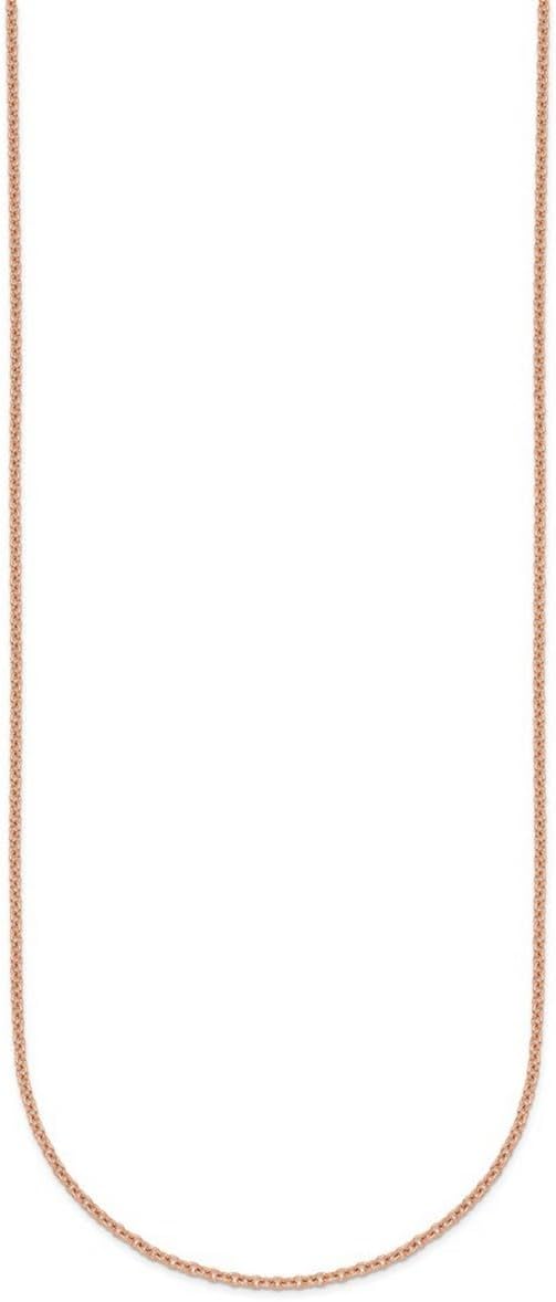 JewelryWeb 14k Rose Gold 1.5mm Cable Chain Necklace 20 Inch Chain Necklace for Women and Men