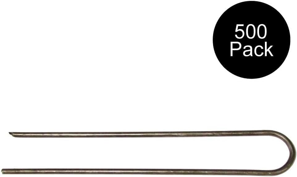 500 Pack 6' Landscape Staples SOD Staples Garden Stakes Round for Anchor Fabric Pins
