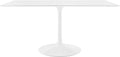 Modway Lippa 60' Mid-Century Modern Dining Table with Rectangle Top and Pedestal Base in White