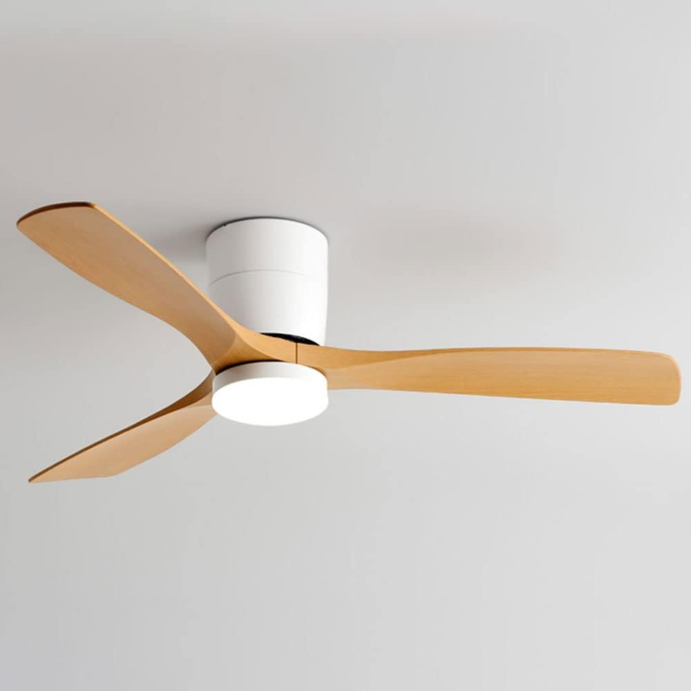 Dimmable Smart Ceiling Fan with Lights Imitation Wood Hardware Ceiling Fan Light LED with Remote 42 Inch Living Room Ceiling Fan Modern Outdoor for Patios Ceiling Fan with Lights
