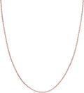 JewelryWeb 14k Rose Gold 2mm Crystal Sparkle-Cut Cable Chain Necklace Lobster Lock Closure Chain Necklace for Women and Men