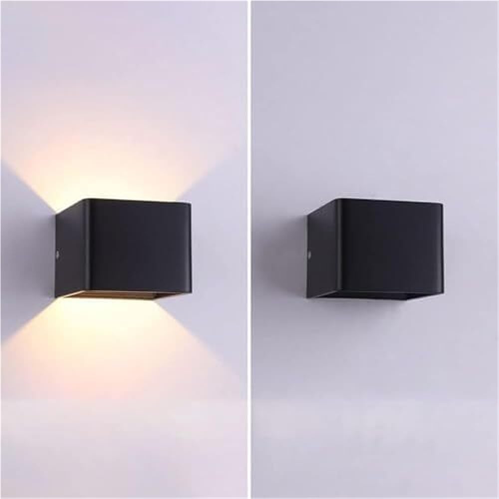 Wall Sconce Modern Up Down Indoor Spotlight Energy Efficient Lamp Stylish Lighting Fixture Decorative Ambient Accent for Living Room Bedroom Hallway Home Use(Black-3000k)