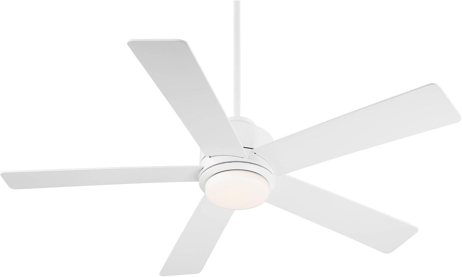 Casa Vieja 52' Grand Palm Modern Indoor Outdoor Ceiling Fan 5 Blade LED Light Remote Control Matte White Finish Wood Blades Bedroom Patio Living Room Kitchen Porch Damp Rated Decorative Dimmable