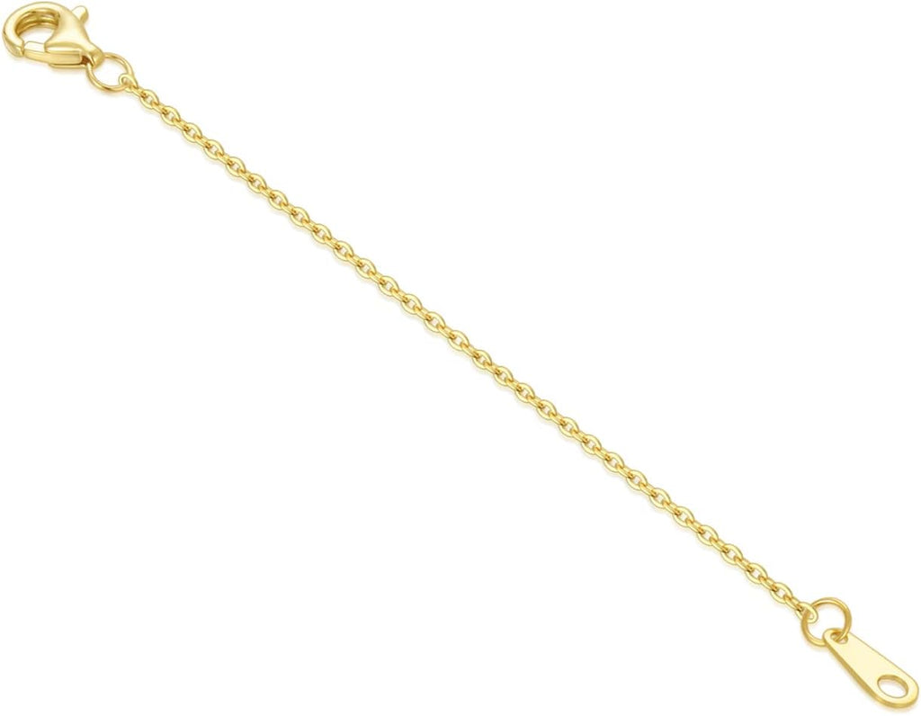 18k Gold 1'/2'/3' Necklace Extender Chain, Durable Strong Removable Gold Chain Extender, Real Gold Extension Chain for Necklace Bracelet Anklet