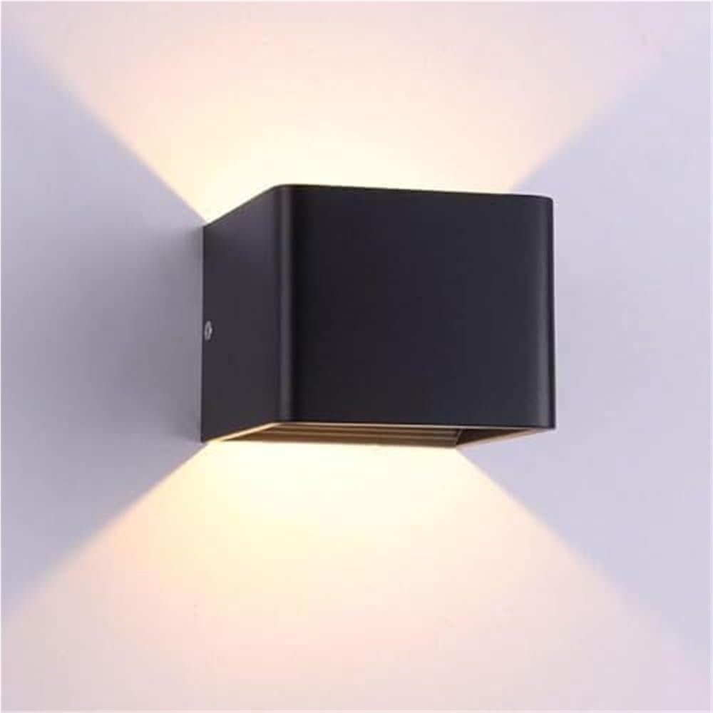 Wall Sconce Modern Up Down Indoor Spotlight Energy Efficient Lamp Stylish Lighting Fixture Decorative Ambient Accent for Living Room Bedroom Hallway Home Use(Black-3000k)