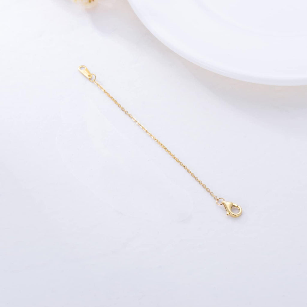 18k Gold 1'/2'/3' Necklace Extender Chain, Durable Strong Removable Gold Chain Extender, Real Gold Extension Chain for Necklace Bracelet Anklet