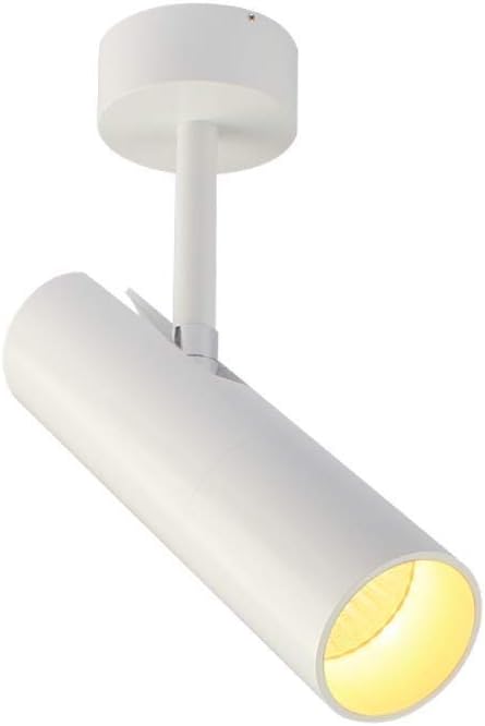 LED Aluminum Ceiling Spotlight Indoor COB Anti Glare Aent Lamp 360 Angle Rotation Wall Spot Lihgting for Gallery Hallway Cabinet Kitchen - White
