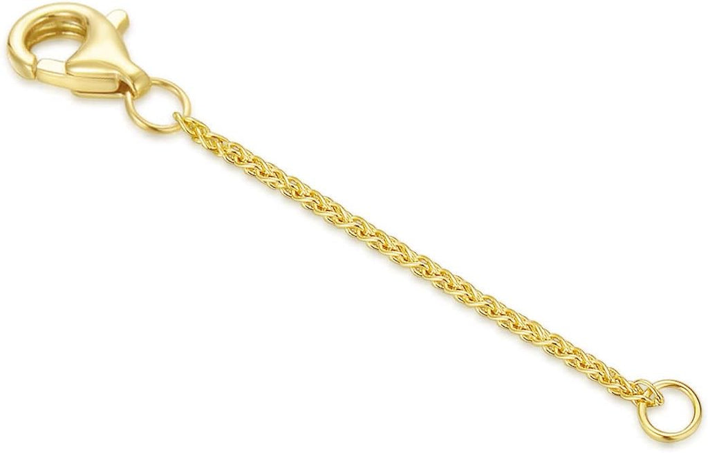 10k 14k Real Gold 1'/1.5'/2'/2.5'/3'/4'/5' Necklace Extender, Necklace Bracelet Extender Chain, Durable Gold Extender Chain, Adjustable Extension Chain for Necklace Bracelet Anklet