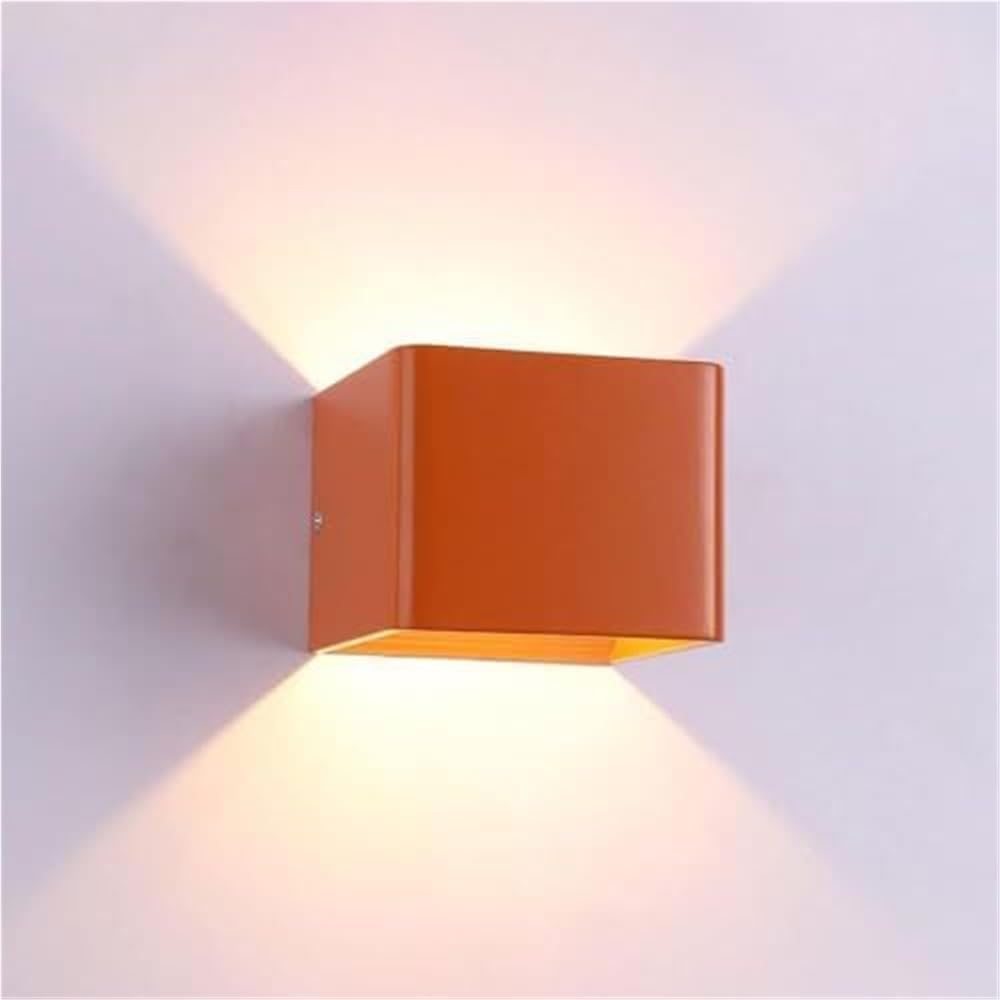 Wall Sconce Modern Up Down Indoor Spotlight Energy Efficient Lamp Stylish Lighting Fixture Decorative Ambient Accent for Living Room Bedroom Hallway Home Use(Orange-3000k)
