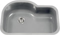 Houzer Porcela Slate Porcelain Enamel Steel Kitchen Sink: 31 Inch Undermount Single Bowl Offset Sink, Durable & Versatile, Essential for Home & Apartment: PCH-3700 SL