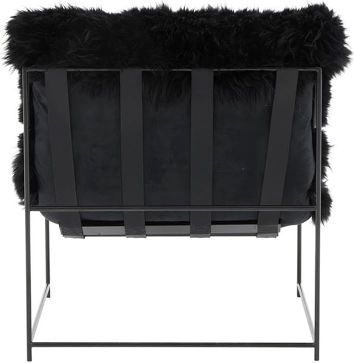 Tov Furniture Kimi Black Genuine Sheepskin Living Room Accent Chair