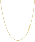 14k Yellow/White/Rose Gold Chain Box Necklace Link, Lobster Claw Clasp, Jewelry Gift for Women Men, Thickness 0.7/0.95/1.2/2 mm, Length 16-24 inch