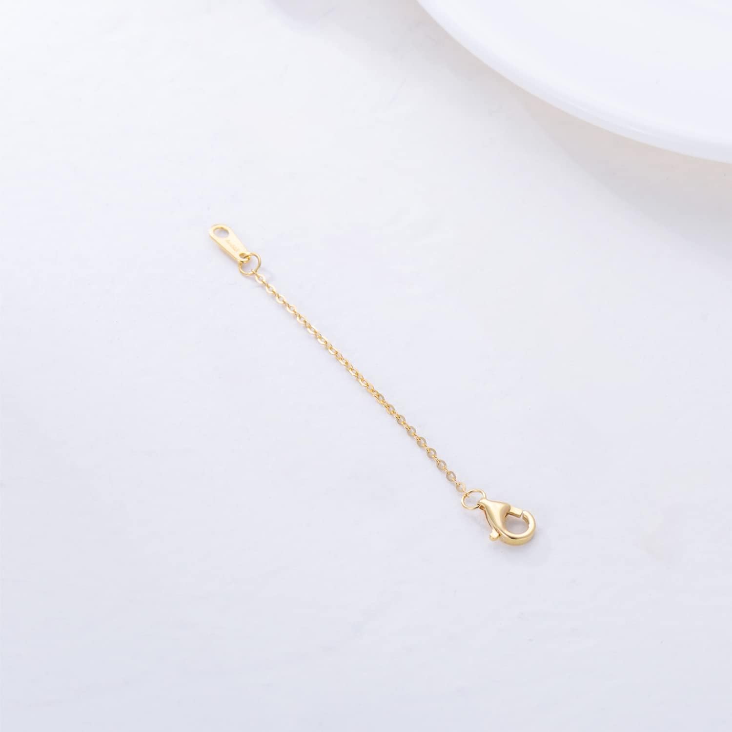 10k 14k Real Gold 1'/1.5'/2'/2.5'/3'/4'/5' Necklace Extender, Necklace Bracelet Extender Chain, Durable Gold Extender Chain, Adjustable Extension Chain for Necklace Bracelet Anklet