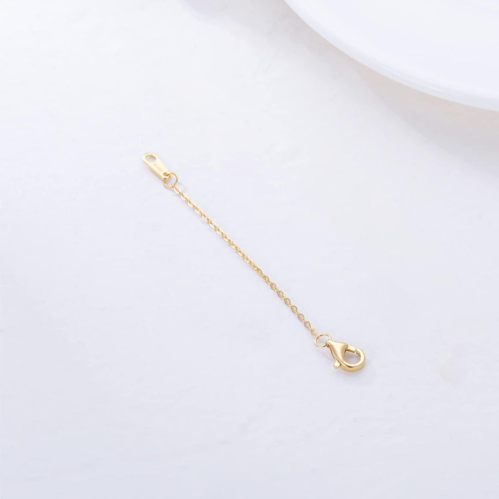 18k Gold 1'/2'/3' Necklace Extender Chain, Durable Strong Removable Gold Chain Extender, Real Gold Extension Chain for Necklace Bracelet Anklet
