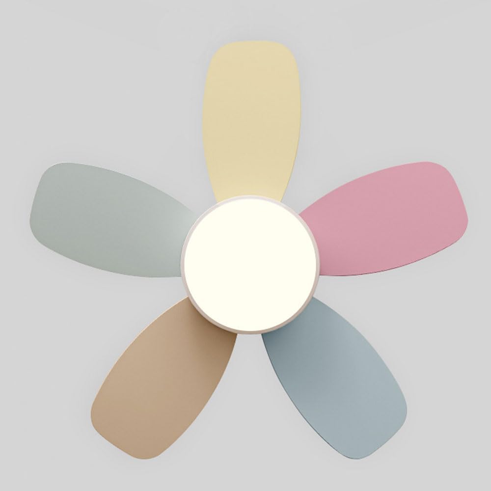 Flush Mount 38in Ceiling Fan with Light 6 Gear Wind Speed Quiet Ceiling Fans Remote LED Ceiling Lights Fan Lighting Timing Reversible Fan Light for Bedroom Kids Room Lounge