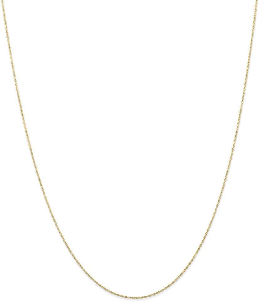 Sonia Jewels Solid 10k Yellow Gold .5 mm Thin Carded Cable Rope Chain Necklace