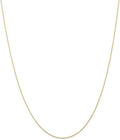 Sonia Jewels Solid 10k Yellow Gold .5 mm Thin Carded Cable Rope Chain Necklace