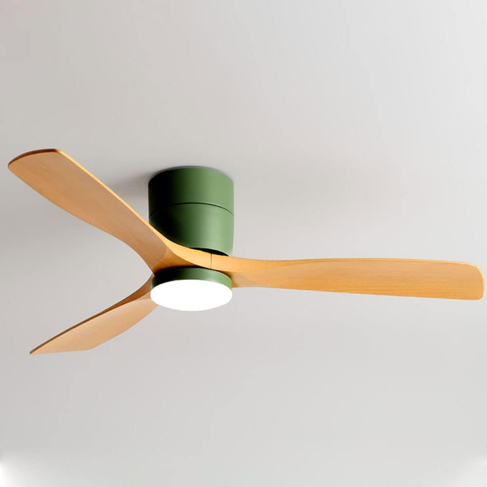 Dimmable Smart Ceiling Fan with Lights Imitation Wood Hardware Ceiling Fan Light LED with Remote 42 Inch Living Room Ceiling Fan Modern Outdoor for Patios Ceiling Fan with Lights