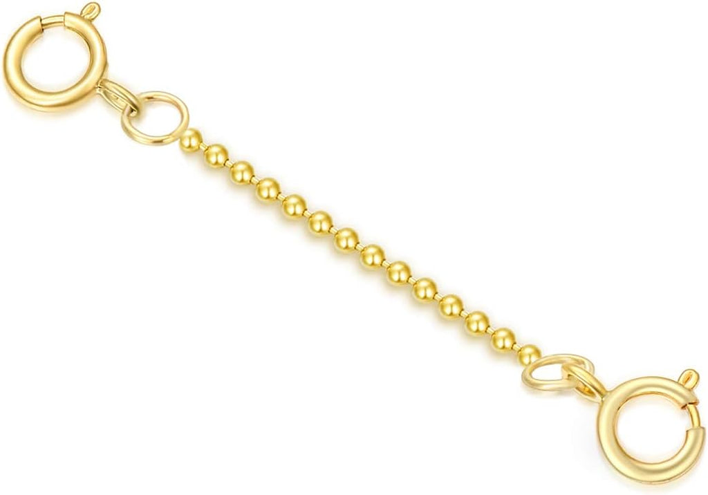 10k 14k Real Gold 1'/1.5'/2'/2.5'/3'/4'/5' Necklace Extender, Necklace Bracelet Extender Chain, Durable Gold Extender Chain, Adjustable Extension Chain for Necklace Bracelet Anklet