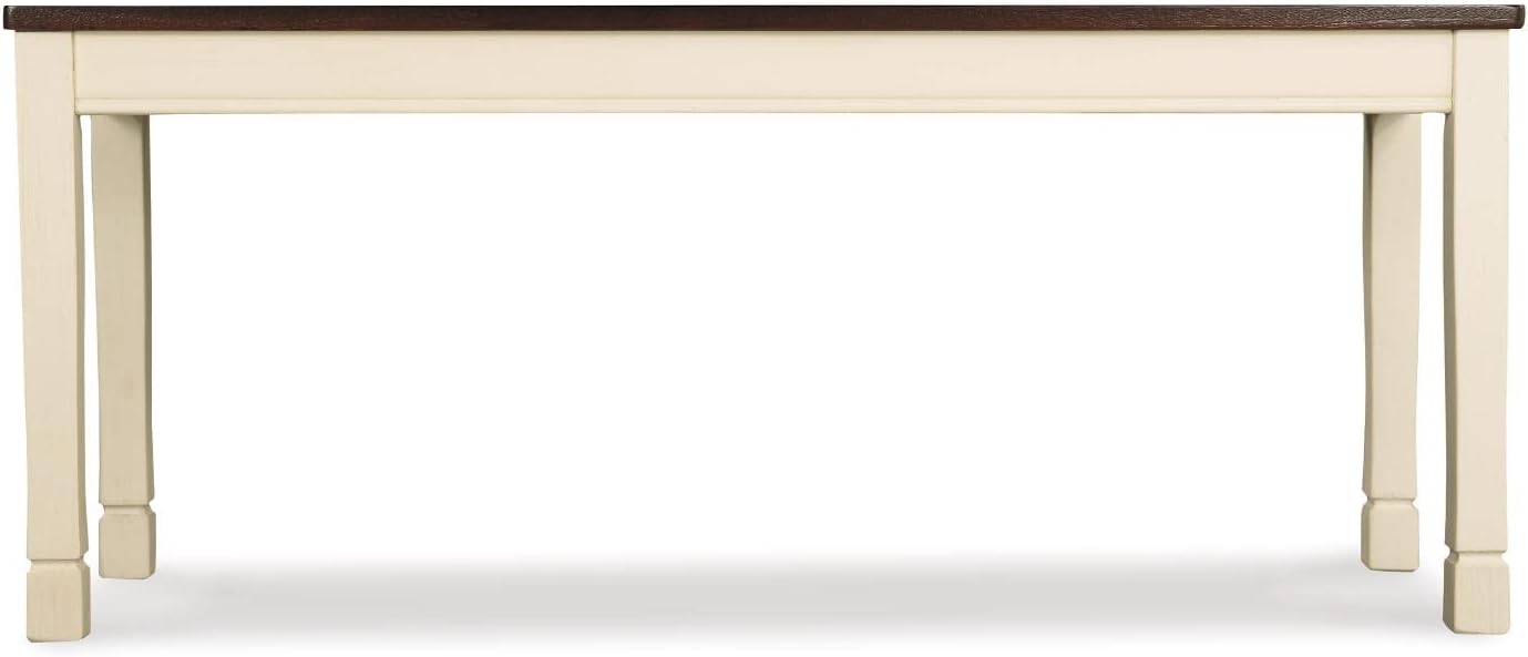 Signature Design by Ashley Whitesburg Cottage Rectangular Dining Bench, Brown & Antique White