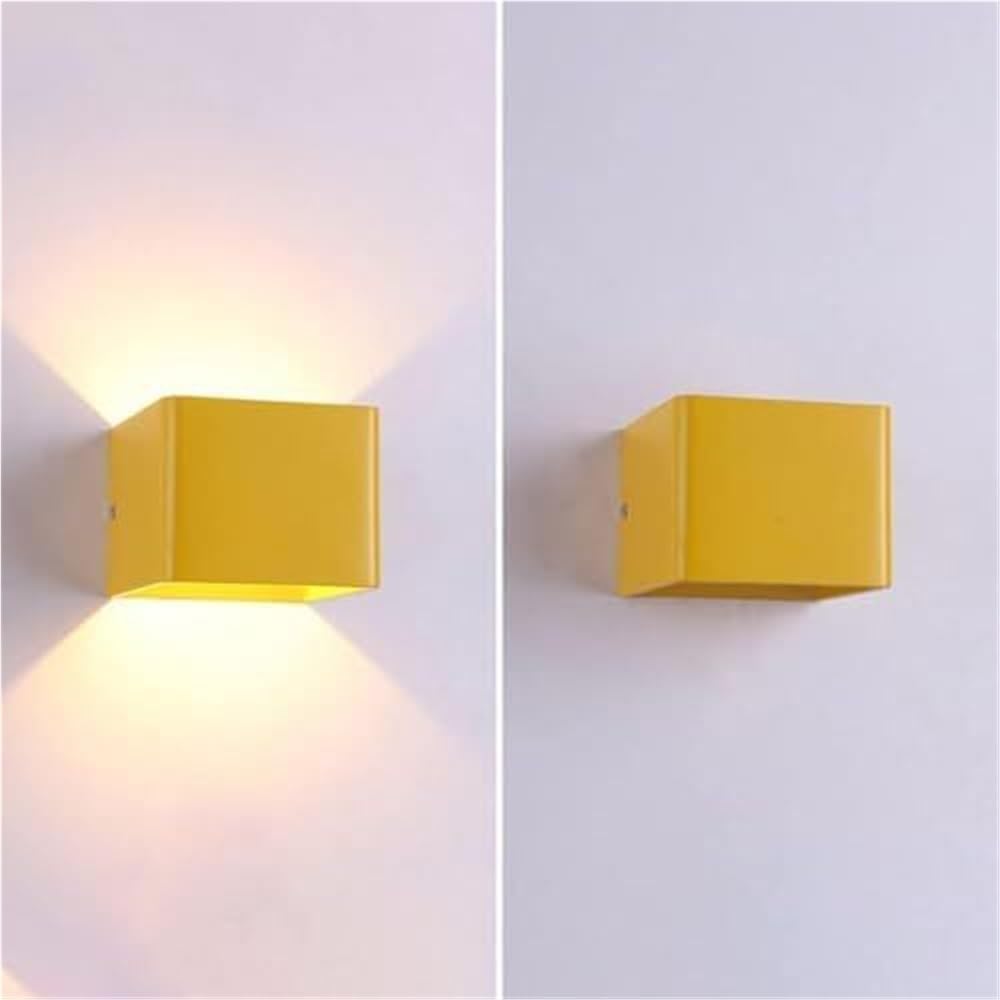Wall Sconce Modern Up Down Indoor Spotlight Energy Efficient Lamp Stylish Lighting Fixture Decorative Ambient Accent for Living Room Bedroom Hallway Home Use(Yellow-3000k)