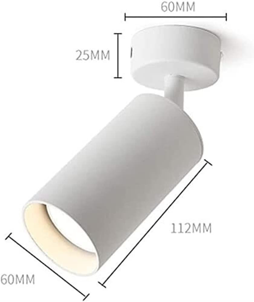 7W Led 360°Adjustable Ceiling Spotlight Indoor Surface Mounted Cob Light Fixture Aluminum Lamp Downlight for Living Room, Bedroom, Dining Kitchen-White-Positive White Light
