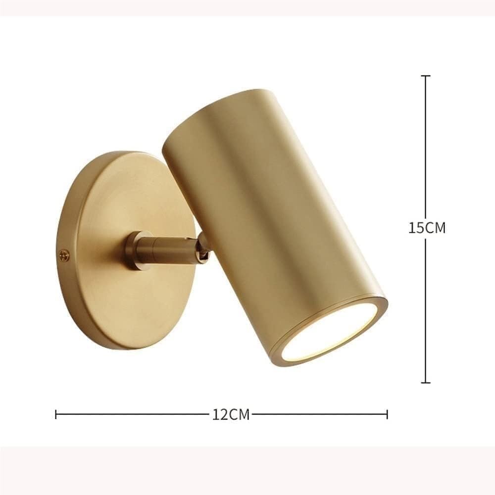Brass Wall Sconce Rotating Adjustable E27 Reading Light Minimalist Indoor Spotlight Bedside Bedroom Lighting