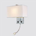 Modern Fabric Wall Sconces with Spotlight Indoor Lighting for Living Room Bedroom Dining Bathroom Dresser Wall Lamp with Switch(C)