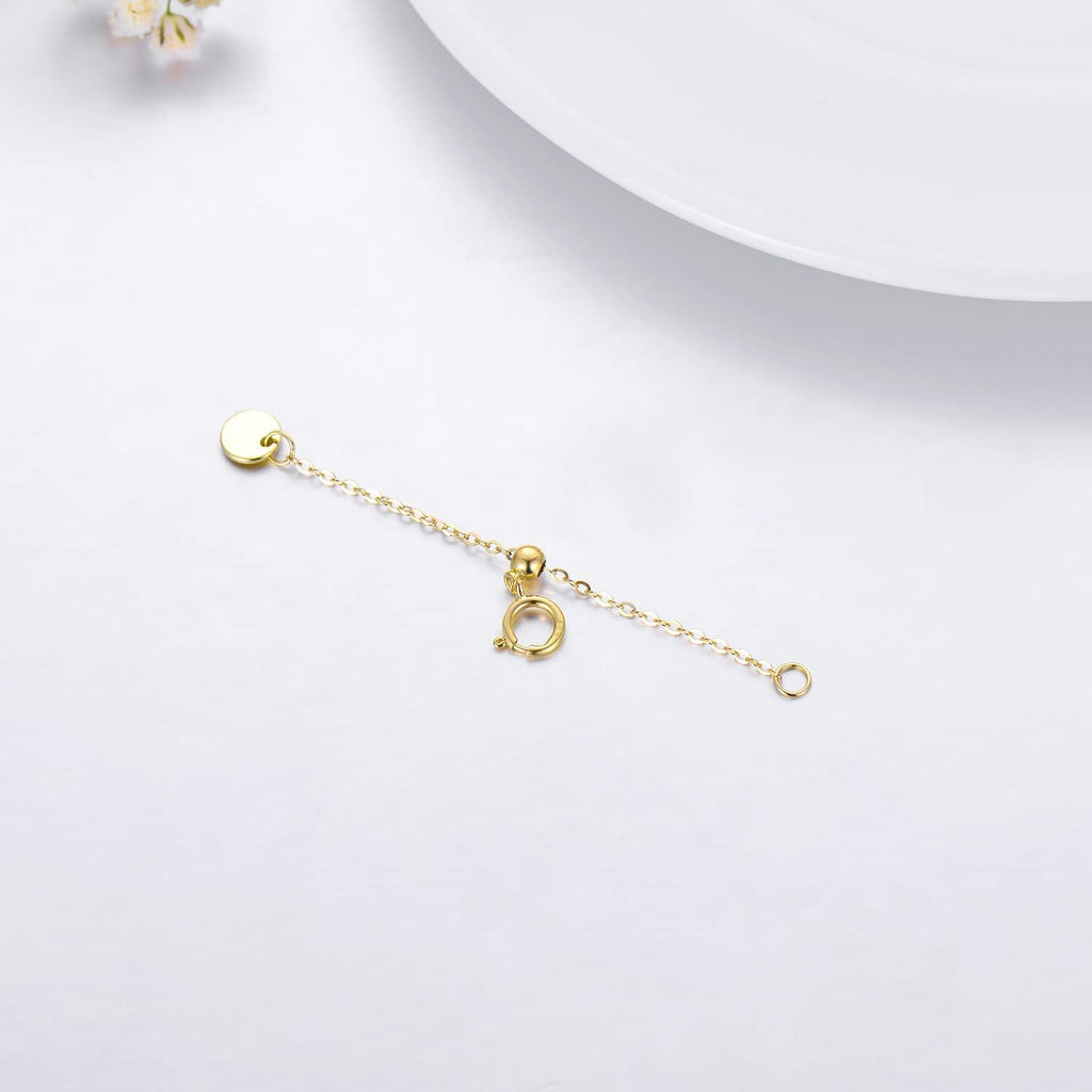 10k 14k Real Gold 1'/1.5'/2'/2.5'/3'/4'/5' Necklace Extender, Necklace Bracelet Extender Chain, Durable Gold Extender Chain, Adjustable Extension Chain for Necklace Bracelet Anklet