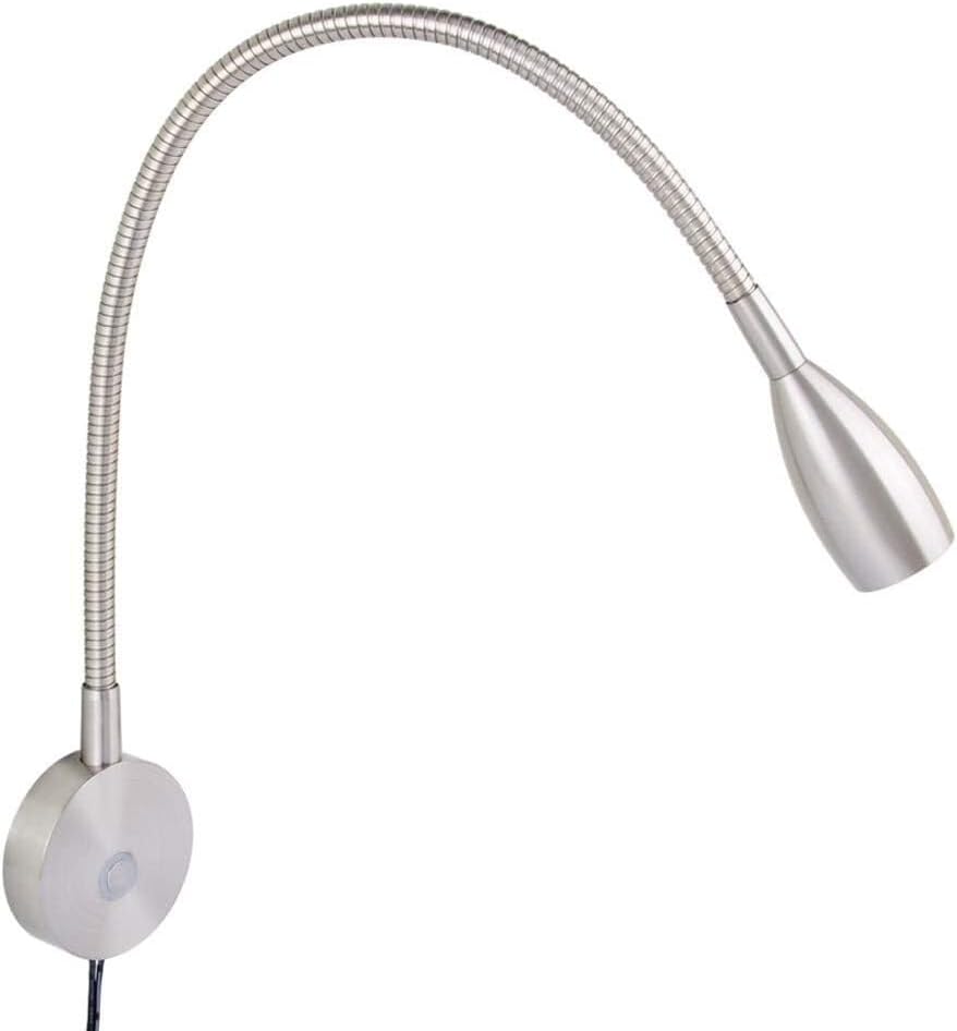 Gooseneck Spotlight Dimmable 3W LED Plug in Wall Light with Touch Switch, Headboard Reading Lamp, Dimming Lights, Wall Mount Accent Lamps Indoor Oration Wall Sconces