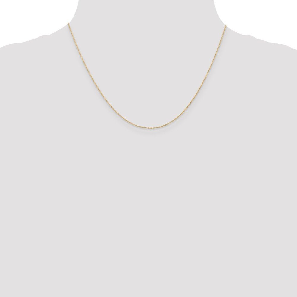 Solid 14k Rose Gold .5mm Cable Rope Chain Necklace Carded